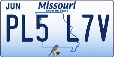 MO license plate PL5L7V