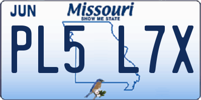 MO license plate PL5L7X