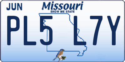 MO license plate PL5L7Y