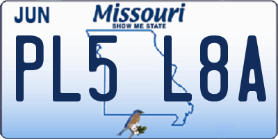 MO license plate PL5L8A