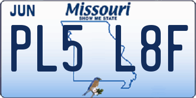 MO license plate PL5L8F
