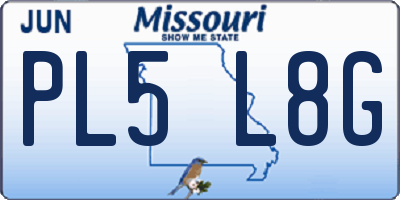 MO license plate PL5L8G