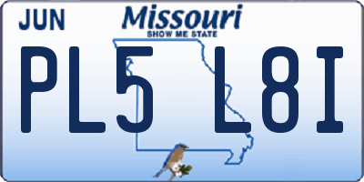 MO license plate PL5L8I