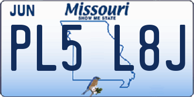 MO license plate PL5L8J