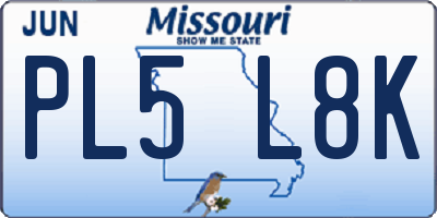 MO license plate PL5L8K