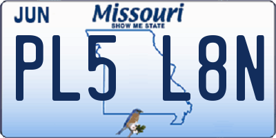 MO license plate PL5L8N