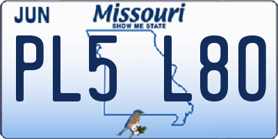 MO license plate PL5L8O