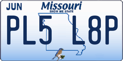 MO license plate PL5L8P