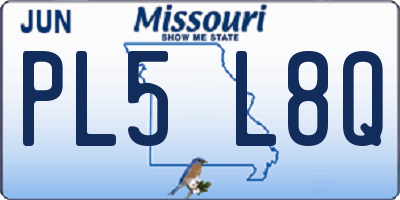 MO license plate PL5L8Q