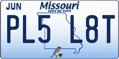 MO license plate PL5L8T