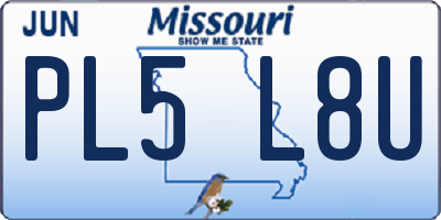 MO license plate PL5L8U