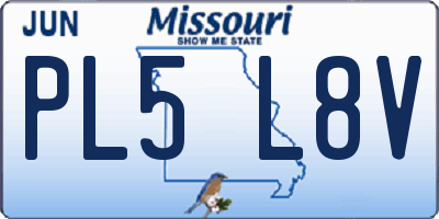 MO license plate PL5L8V