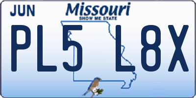 MO license plate PL5L8X