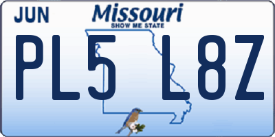 MO license plate PL5L8Z