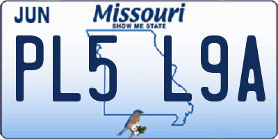 MO license plate PL5L9A