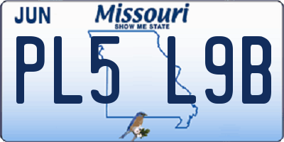 MO license plate PL5L9B