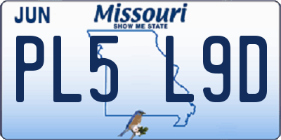 MO license plate PL5L9D