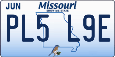 MO license plate PL5L9E