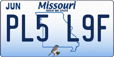 MO license plate PL5L9F