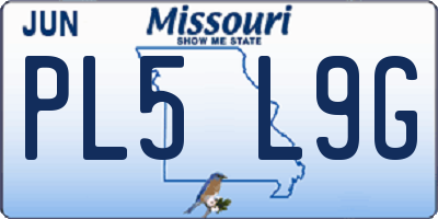 MO license plate PL5L9G