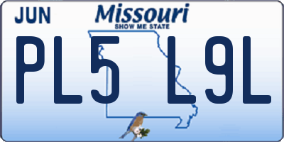 MO license plate PL5L9L