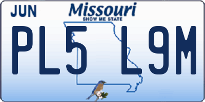 MO license plate PL5L9M