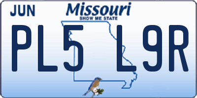 MO license plate PL5L9R