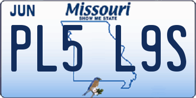 MO license plate PL5L9S