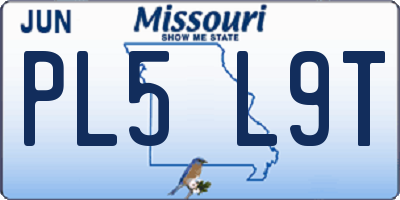 MO license plate PL5L9T