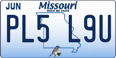 MO license plate PL5L9U