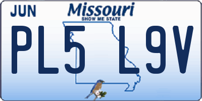 MO license plate PL5L9V