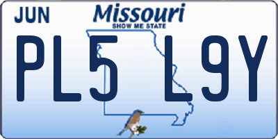 MO license plate PL5L9Y