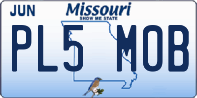 MO license plate PL5M0B