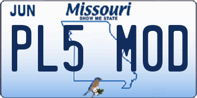 MO license plate PL5M0D
