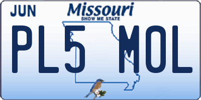 MO license plate PL5M0L