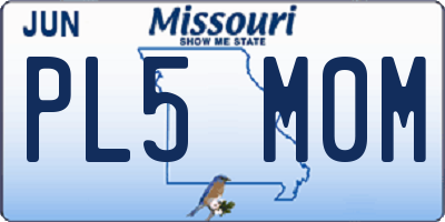 MO license plate PL5M0M