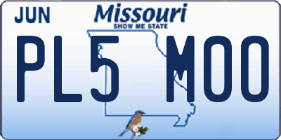 MO license plate PL5M0O