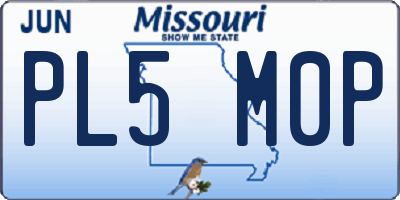 MO license plate PL5M0P