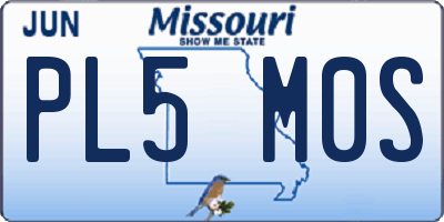 MO license plate PL5M0S