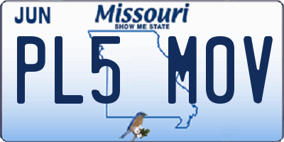 MO license plate PL5M0V