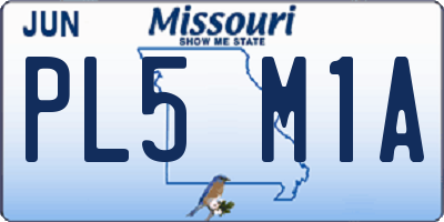 MO license plate PL5M1A