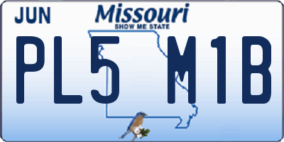 MO license plate PL5M1B