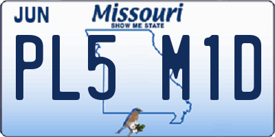 MO license plate PL5M1D