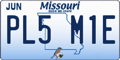 MO license plate PL5M1E
