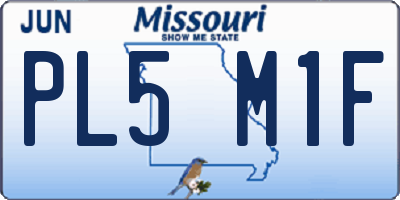 MO license plate PL5M1F