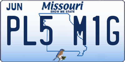 MO license plate PL5M1G