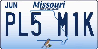 MO license plate PL5M1K