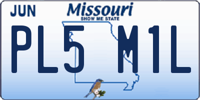 MO license plate PL5M1L