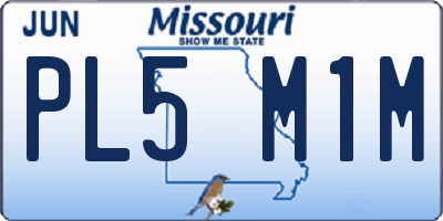 MO license plate PL5M1M
