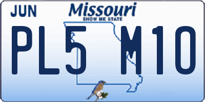 MO license plate PL5M1O